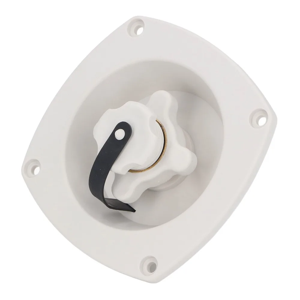 RV Part White Wall Mount Filler Regulator Black Built in Valve Pressure Regulated Water Entry Fresh Water Injection Port Camper
