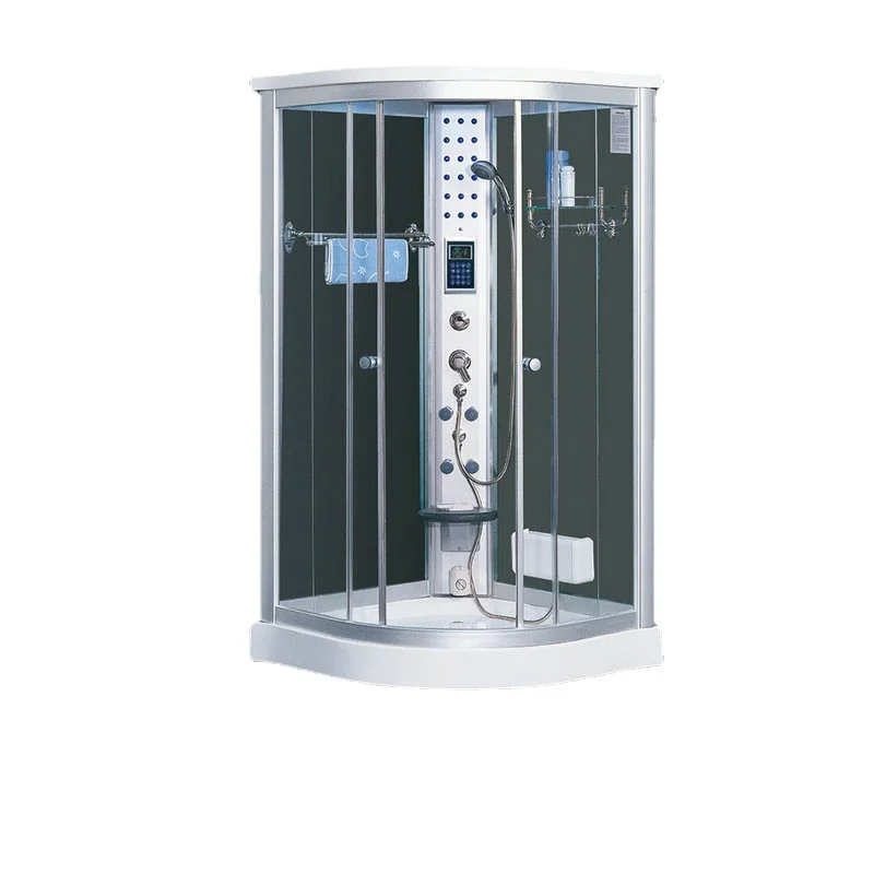 Small family simple integral steam room single double bath integrated shower room arc fan glass