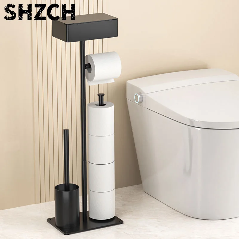 Soporte para escobilla baño acero inoxidable alta resistencia, toallero papel montado en la pared, organizador al