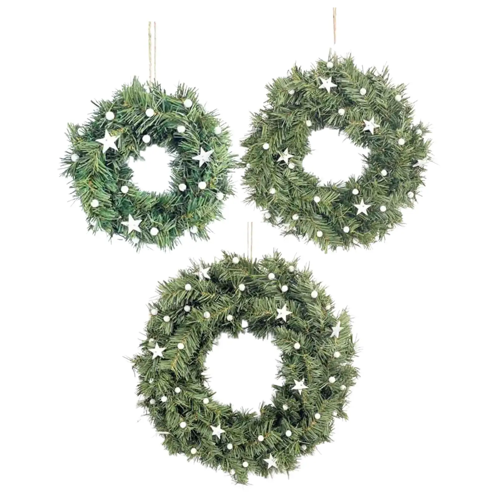 Artificial Pine Needles Wreath Decorative Practical Easy to Use Hanging Decor for Celebration Garden Farmhouse Wedding Holiday