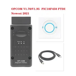 OPCOM V5 V1.70 V1.95 PIC18F458 FTDI Flash Update OP COM For Opel OBD OBD2 Scanner Auto Car Diagnostic Tool Cable