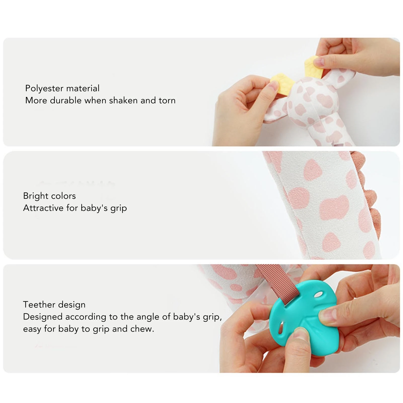 Plush Giraffe Teether Toy Fun Teether Design Cute Infant Plush Stuffed Giraffe Toy for 0‑1 Years Old Newborn