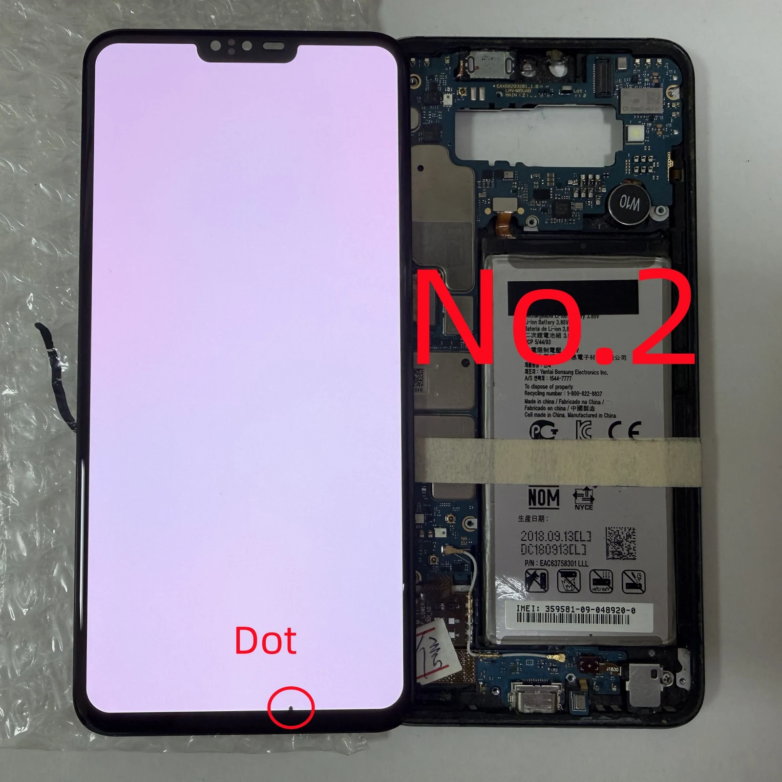 Wyświetlacz Dot Display do LG V40 ThinQ, Ekran LCD do LG V50 ThinQ 5G, Zespół ekranu dotykowego z digitizerem, 100% przetestowany — zdjęcie produktu 4
