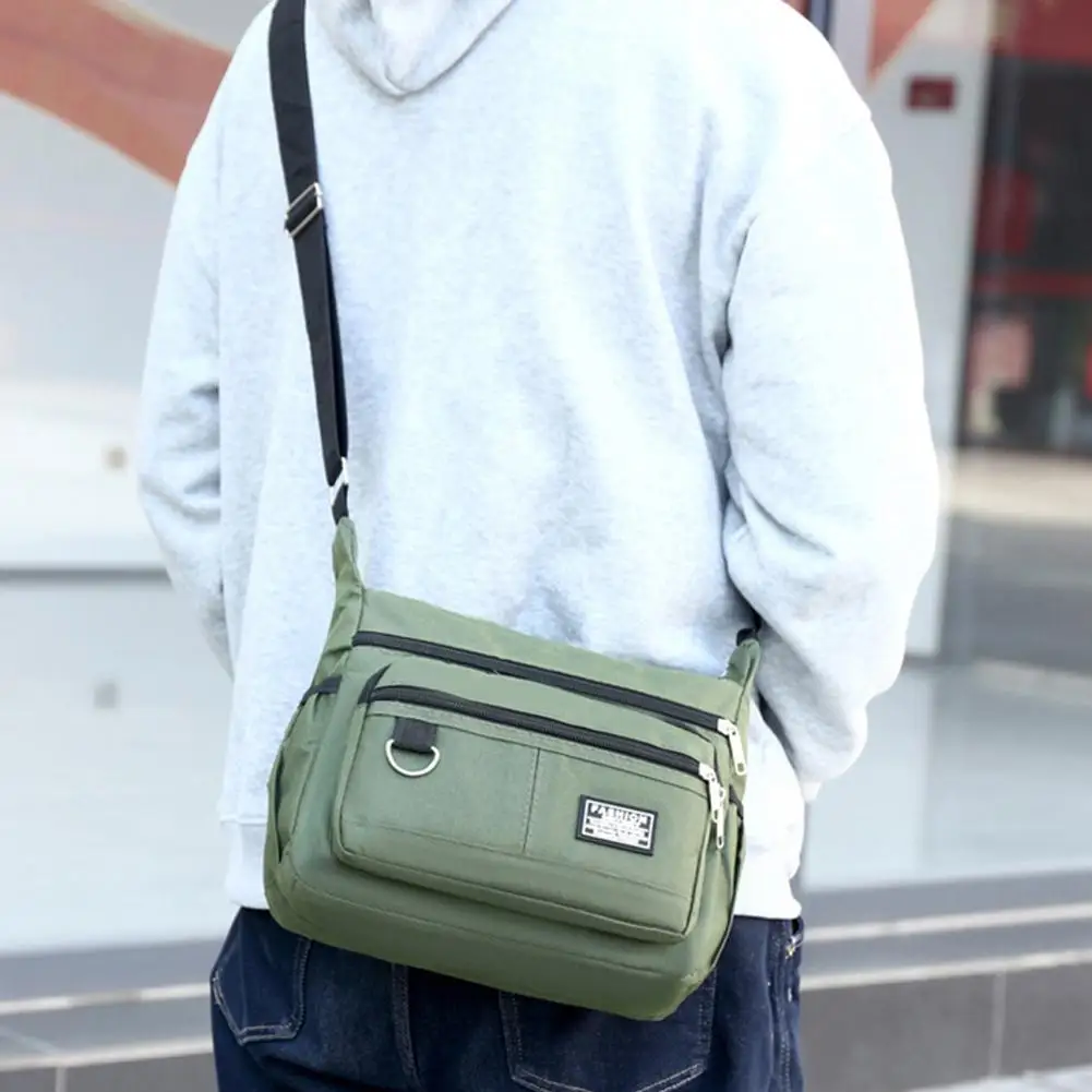 Large Capacity Men's Shoulder Bag Business Leisure Multi-layer Pocket Crossbody Bag Fashion Wear-resistant Oxford Cloth