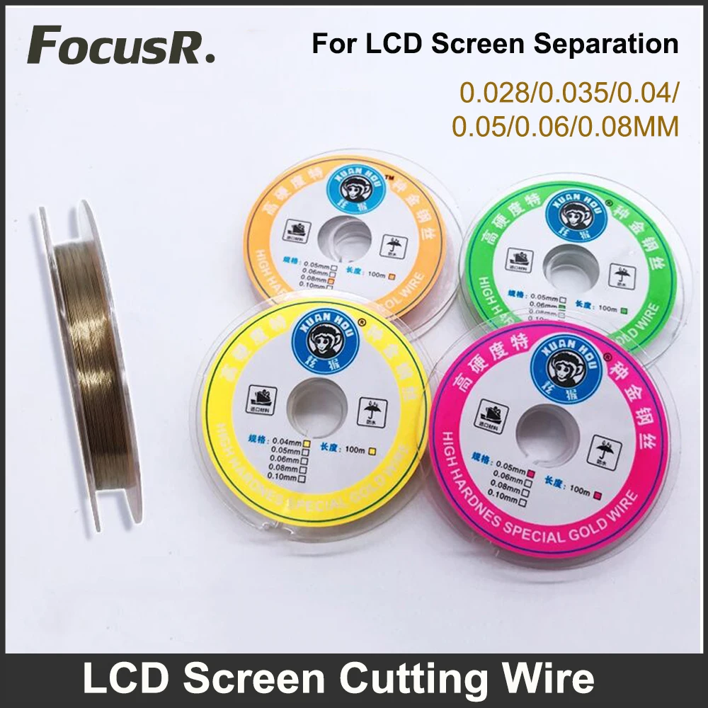 100m 150m stal stopowa molibdenowa linia do cięcia drutu na ekran LCD do telefonu komórkowego ekran Separator naprawa 0.04 0.05 0.08 0.35mm