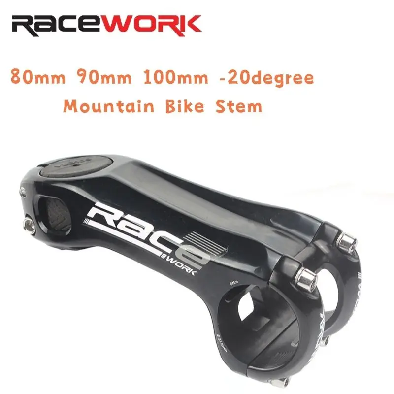 RACEWORK Bicycle Stem MTB Power Adjustable Bridge Plug Table 80mm 90mm 100mm -20degree Mountain Bike Stem forSRAM Riser Cycling