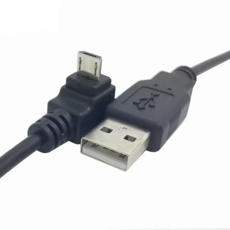 Угловой 90 градусов Micro USB Male to USB2.0 Male Кабель для зарядного устройства для передачи данных 25 см 50 см 100 см 150 см