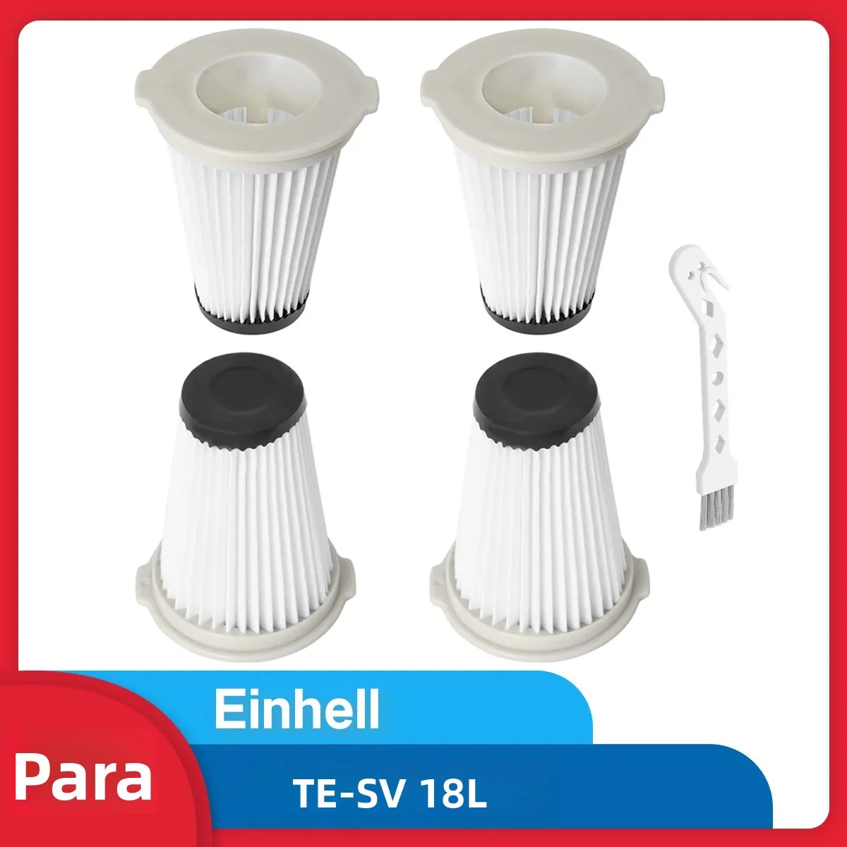 Filtro lavável (acessórios para aspirador de pó, filtro plissado adequado para aspirador de pó com cabo sem fio Einhell TE-SV 18 Li)
