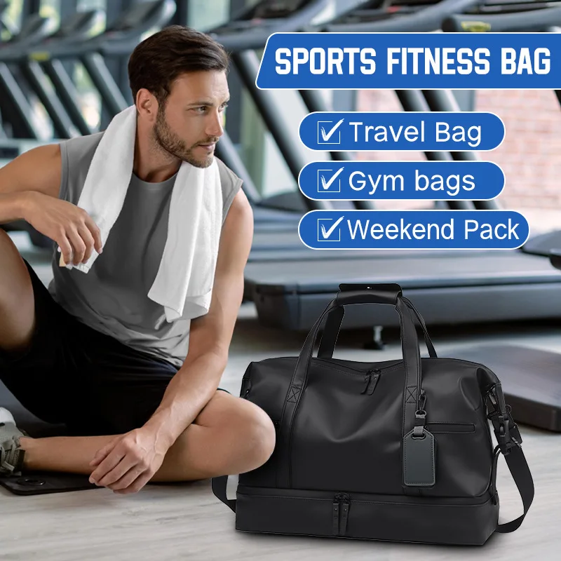 Fashion Travel Tote Bag for Men and Women Large Capacity Shoulder Crossbody Handbag Leisure Sports  Simple Business Travel Bag
