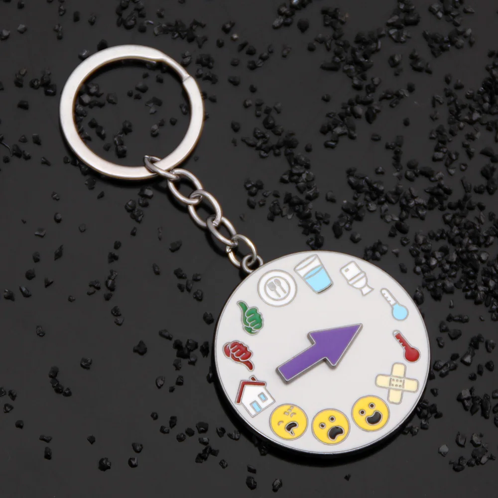 Nonverbal Communication Spinning Keychain Interactive Mood Expressing Creative Keyring For Introverts Gift