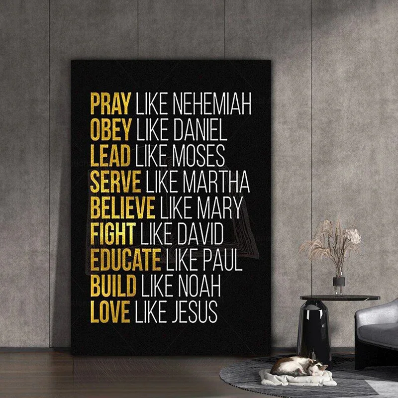 Bible Wall Art Christian Poster Canvas Paintings And Print for Inspiring Encouraging Mento Home Studio Office Decor Frameless