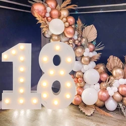91.5CM Giant Number Led Light Frame 1st Birthday Party Decor Kids Wedding 30th 50th 60th Birthday Party Supplies Baby Shower