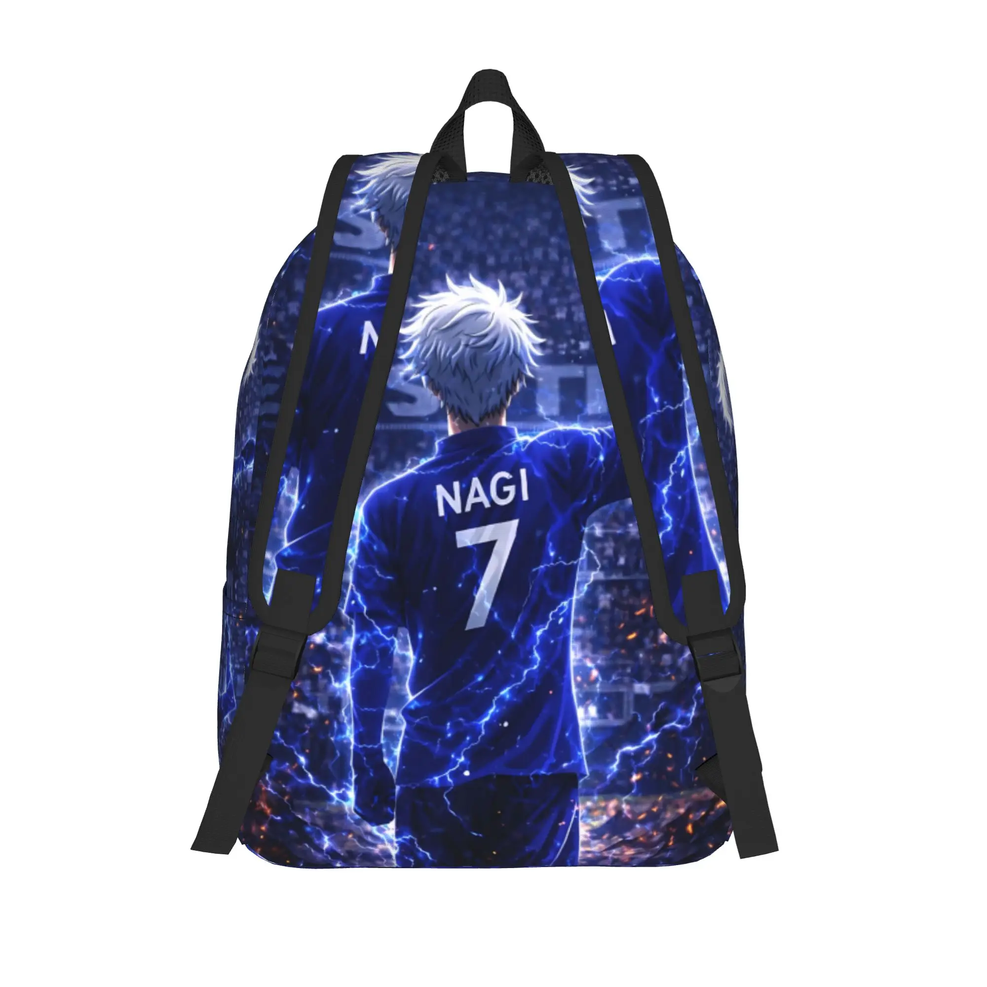 Fashion Blue Lock Football Anime Backpack  Mochilas Fashion For Work Zipper Closure Rucksack