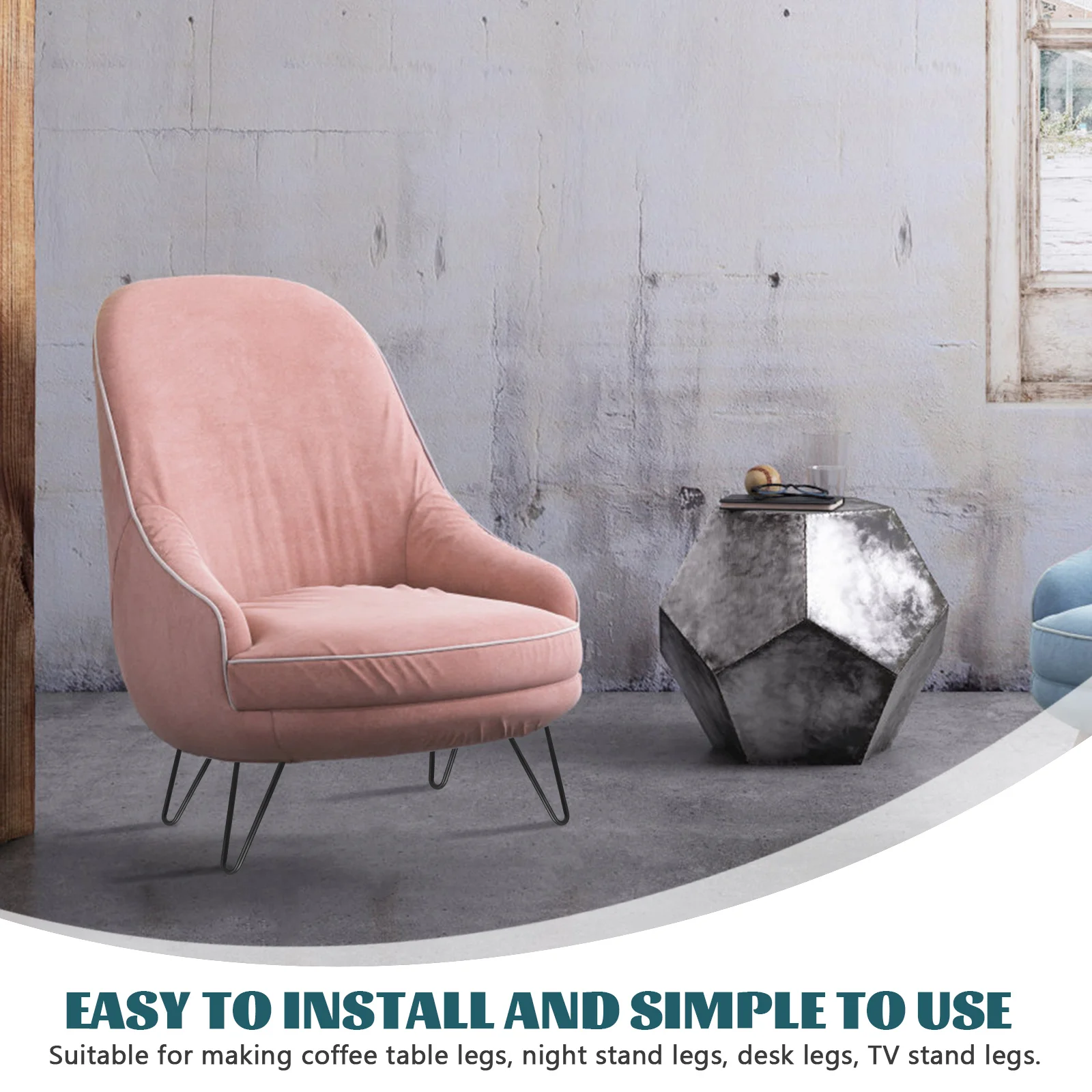 4 buah kaki kabinet meja makan DIY pengganti kursi kaki furnitur logam hitam untuk