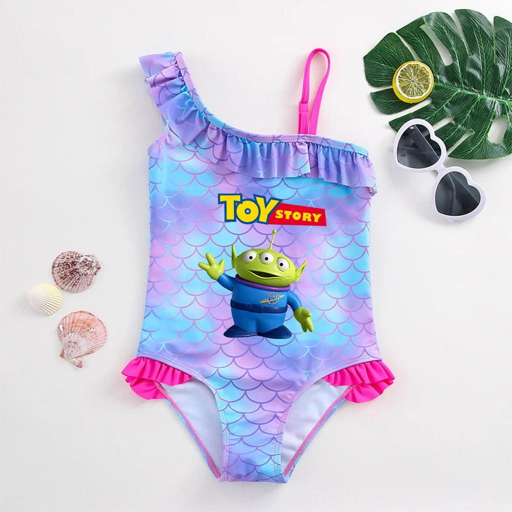 Toy Story Woody Buzz Lightyear Girl Tankini Swimsuit Summer Beach wear Kid Wear Bathing Suits Children's Bikini Dresses Swimsuit