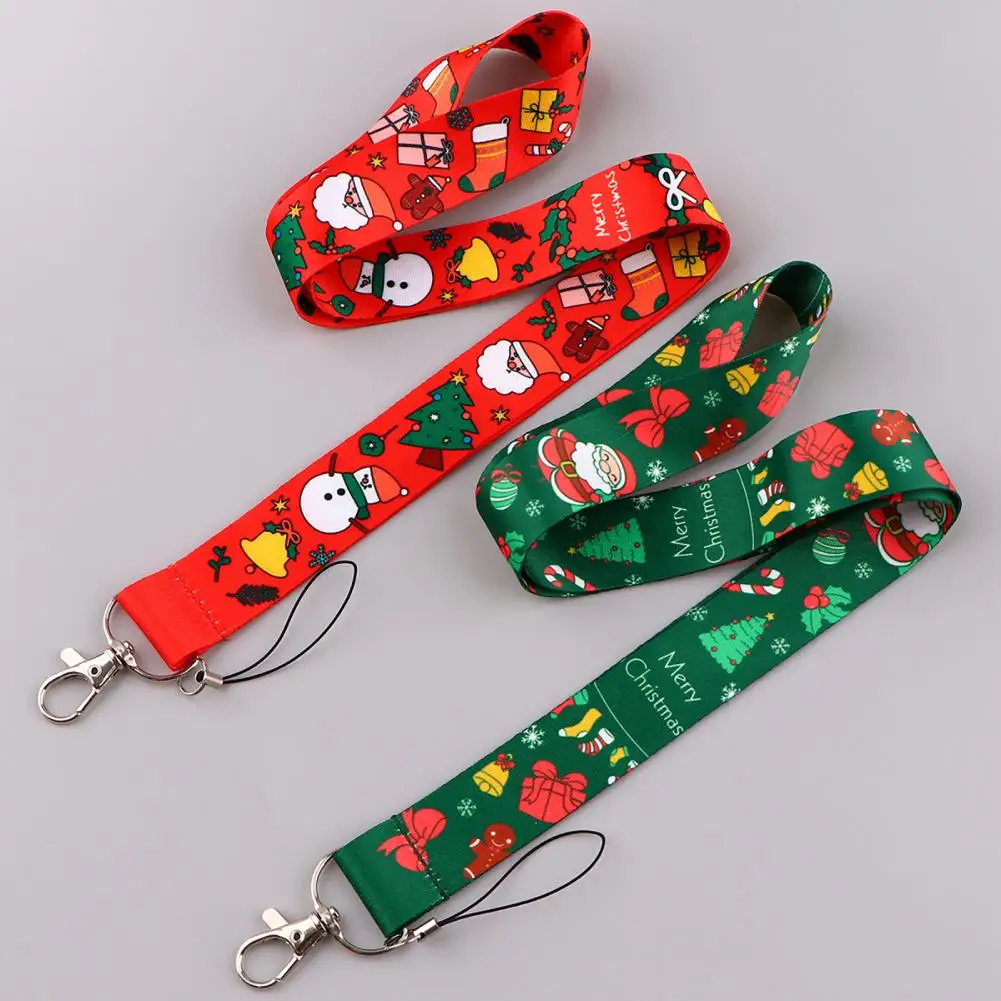 2Pcs Sign Making Lanyards Christmas Neck Lanyard Key Holder Santa Badge Lanyard with Card Holder Christmas Stocking Stuffer