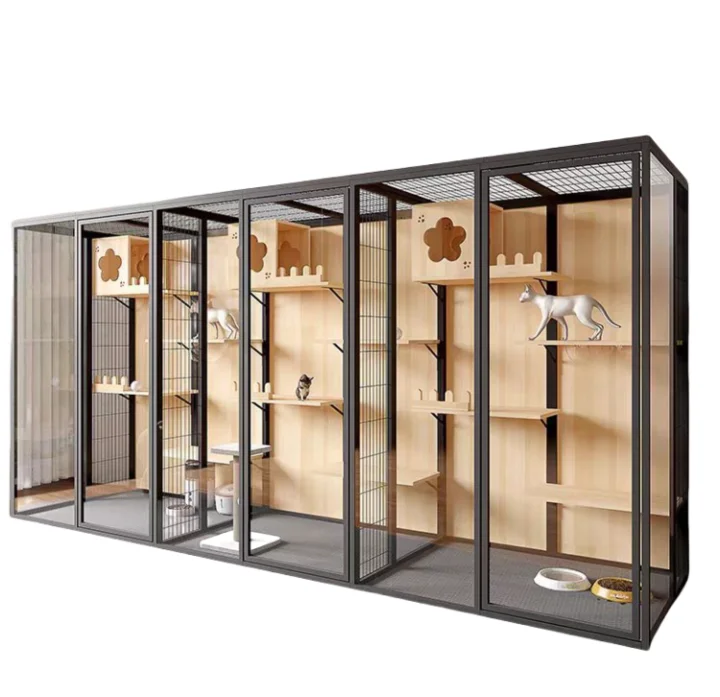 

Super Large Panoramic Cat House 4*2*1.83m Aluminum Frame Large Space Cat Crawling House