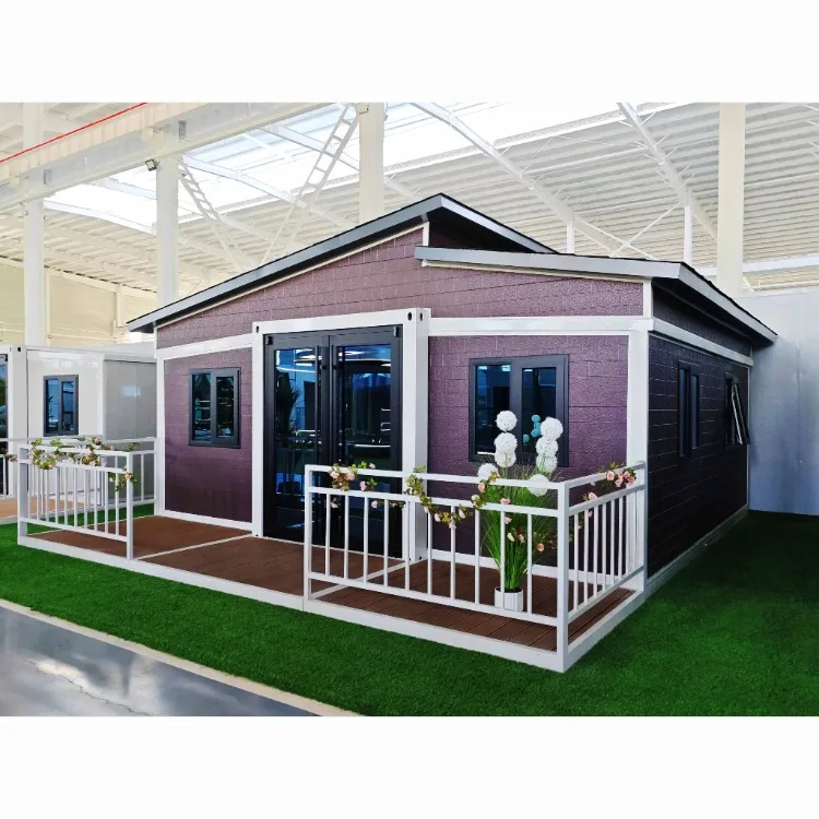 YG Luxury Mobile Folding Double Wing Prefabricated House Steel Frame Metal Container Luxury Terrace Room