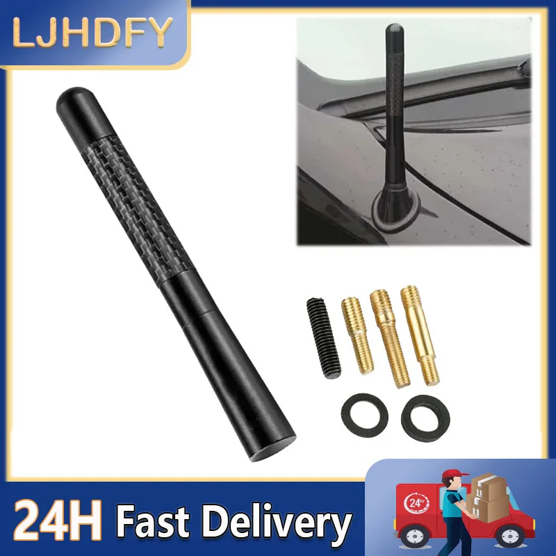 

12cm High Quality Momo 4.7inch Black Carbon Fiber Car Roof AM/FM Radio Aerial Decorative Antenna Universal for Most Vehicle Auto