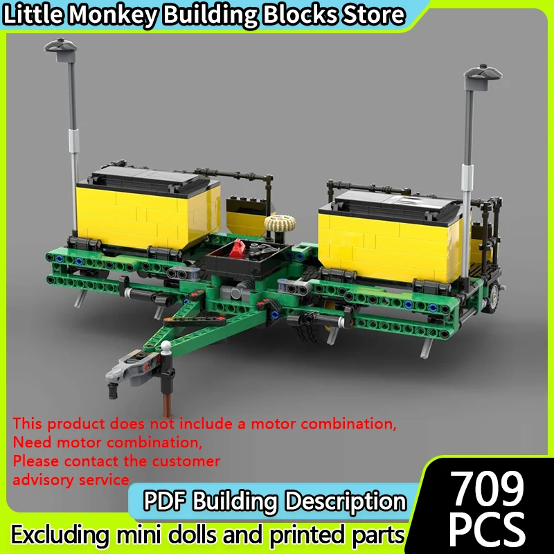 

City Car Model MOC Building Bricks 4 Row Traction Type Seeder Modular Technology Children Holiday Gifts Assemble Toys Suit