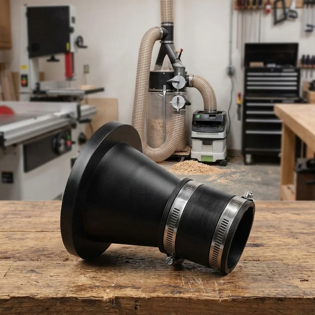 2-12 Inch Magnetic Dust Collection Fittings with Steel Ring Interface for Fast Connection to Dust Collection Hoses and Tools