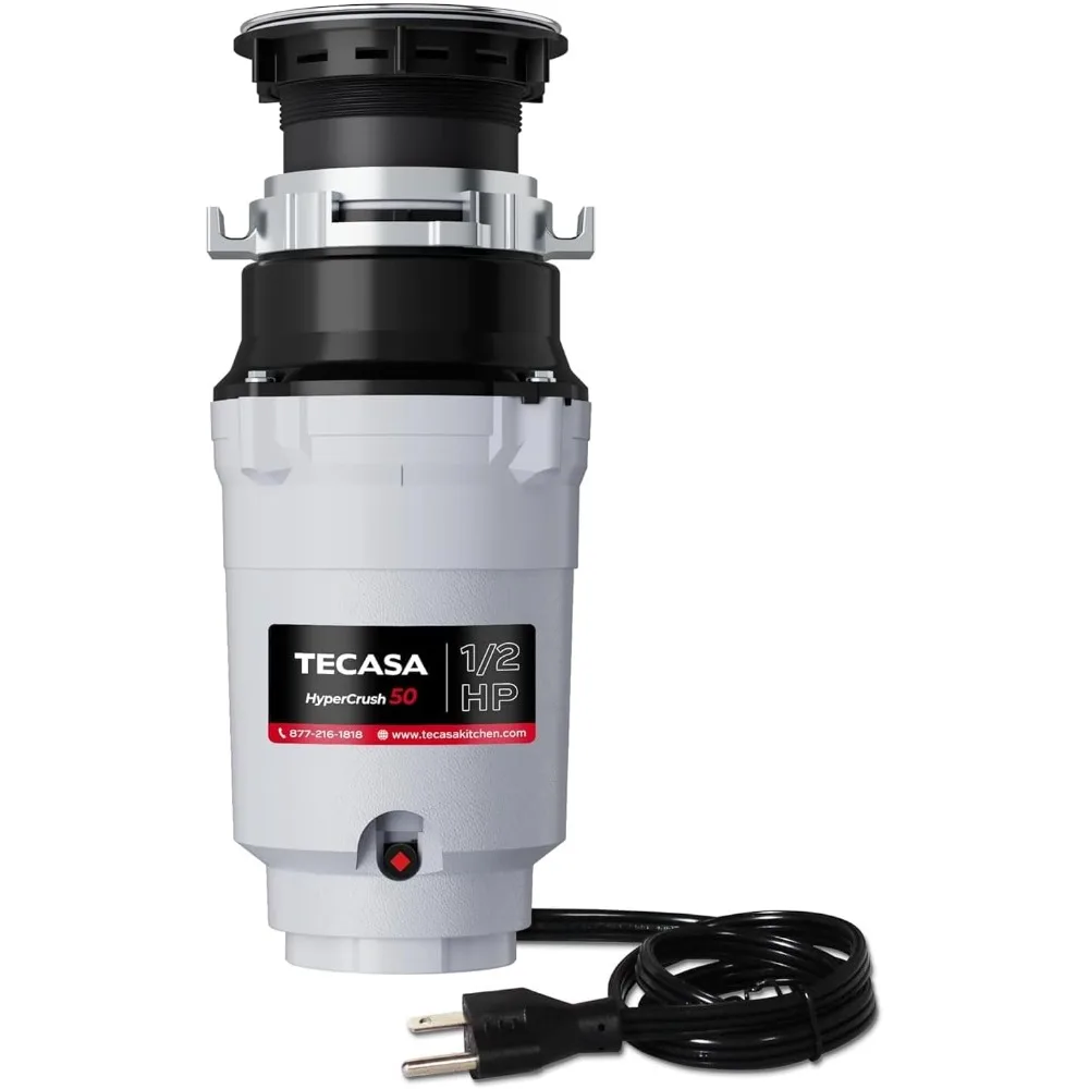 

1/2 HP garbage disposer, stainless steel food waste grinding system for kitchen sink food waste, including power cord