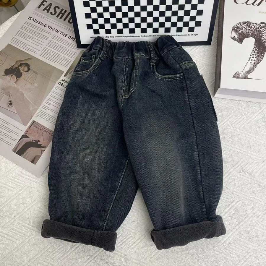 Winterautumn Warm Baby Girls Boys Cotton Fleece Lined Jeans…