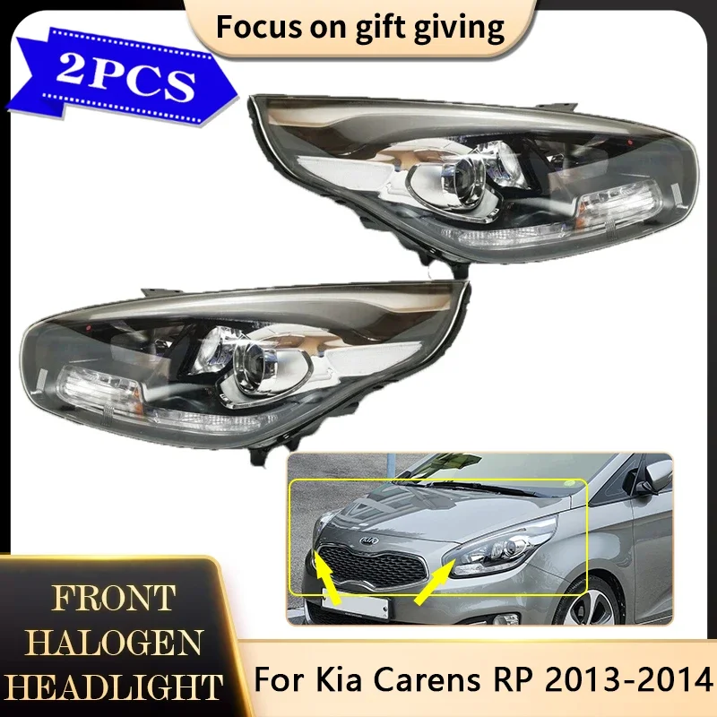 For Kia Carens Rondo RP 2013 2014 Front Headlight Assembly Running Driver Head Lights Lamp Clear Lens Turn Signal Accessories