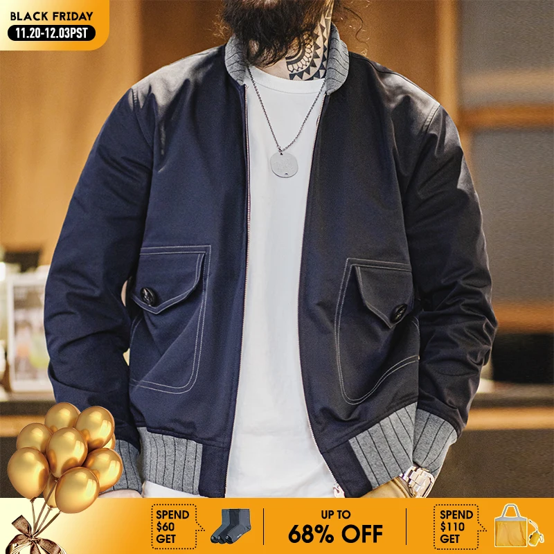 

Мужская бейсбольная куртка-бомбер Maden, короткая осенняя куртка-бомбер в американском ретро стиле А1 контрастных цветов в стиле пэчворк