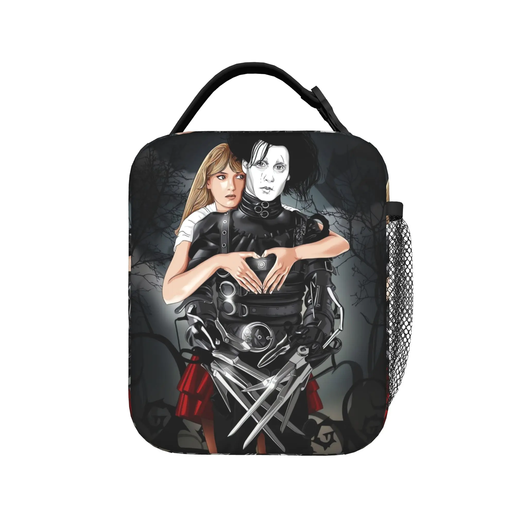Edward Scissorhands Lunch Bag  Convenient Lunch Box Women School Designer Cooler Bag Retro Oxford Tote Food Bags