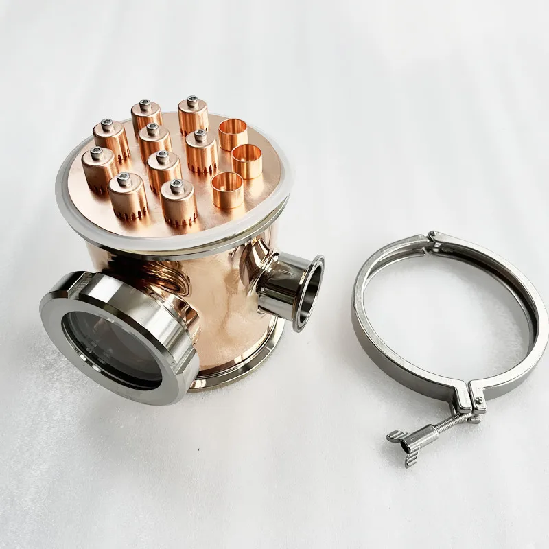 Imagem -03 - Cobre Tri-clamp Sight Glass Union Tee com Porta Lateral Conector 2-in Bubble Plate Conjunto para Destilação Homebrew 16 mm Pol