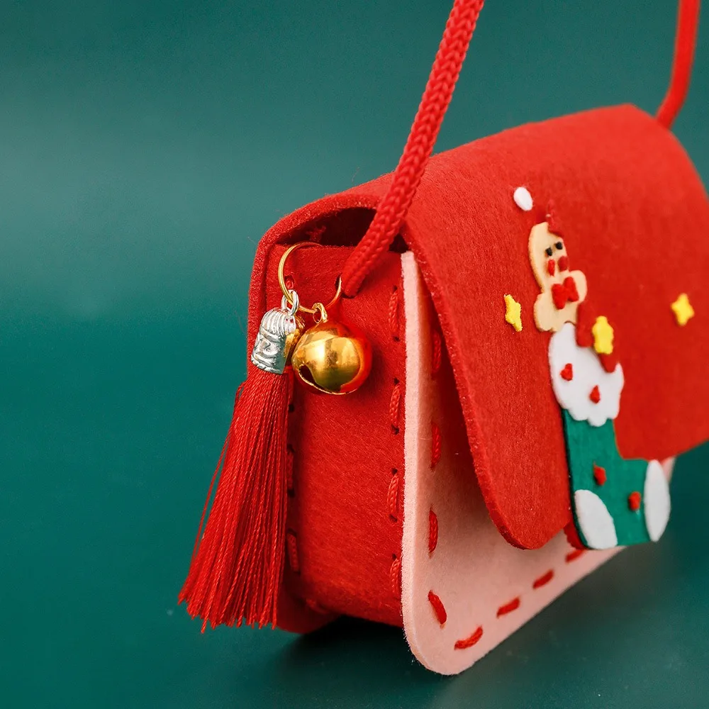 Kersttas Naaiset DIY Speelgoed Naai je eigen vakantie Snoepzakken Goodiebags DIY Vilt Naaien Ambachtelijke Stickers Kerstfeestcadeaus