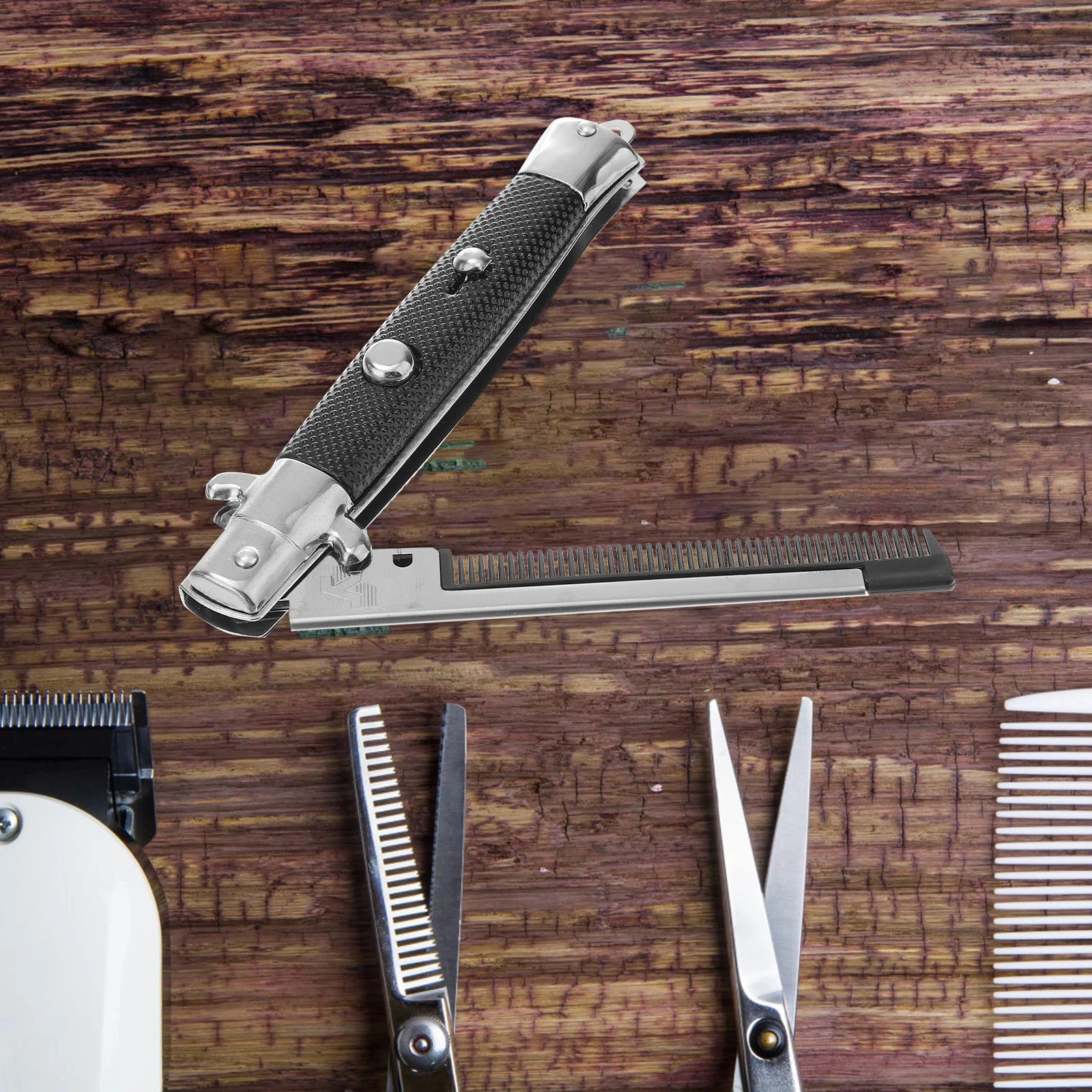 

1Pcs Stainless Steel Spring Comb Foldable Design Easy Carry Pocket Size Scalp Friendly Daily Use Styling Gift for Him