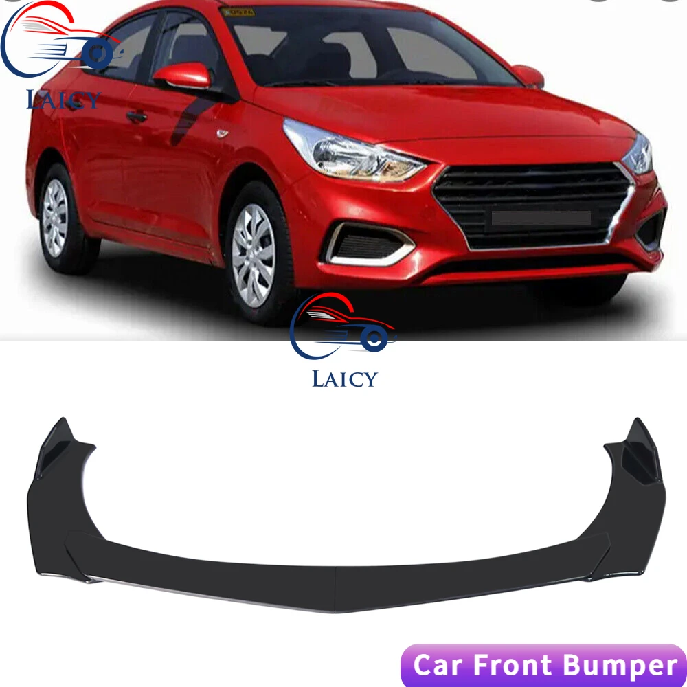 LAICY For Hyundai Accent Car Front Bumper Lip Body Kit Canard Lip Diffuser Spoiler Anti Scratch Auto Accessories Black