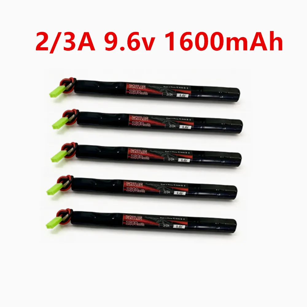 9.6V 1600mAh 2/3A Stick NIMH Battery Airsoft Guns Battery with Mini Tamiya Connector for AK47,MP5K,RPK,PKM,G36C,MC51 Toys Parts