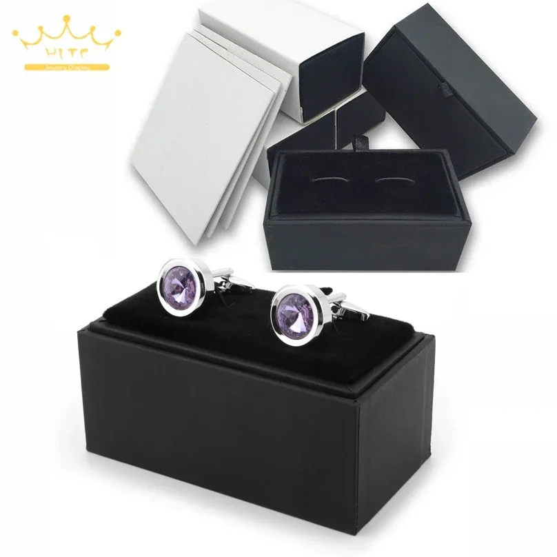 

Нежный черный бархатный чехол для запонок, запонки, портативный держатель для дисплея, булавка для галстука, подарочная упаковка, 100/200 шт.