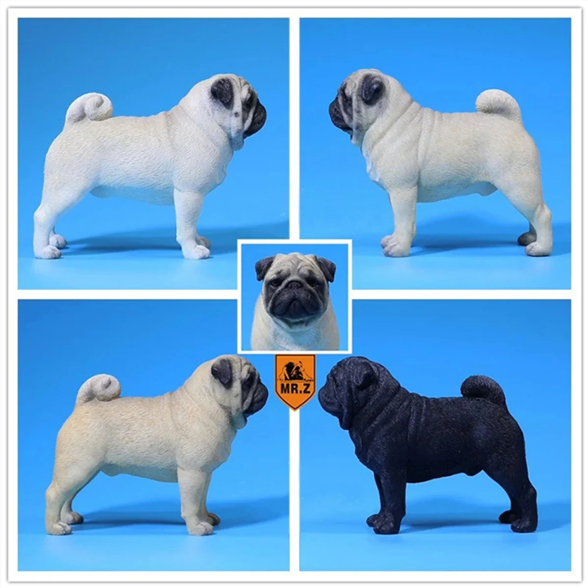 JXK Studio 1:6 Pug Dog Pet Healing Figure Canidae Animal Model Toy Collector Desktop Decor Adult Simulation  Gift Collection