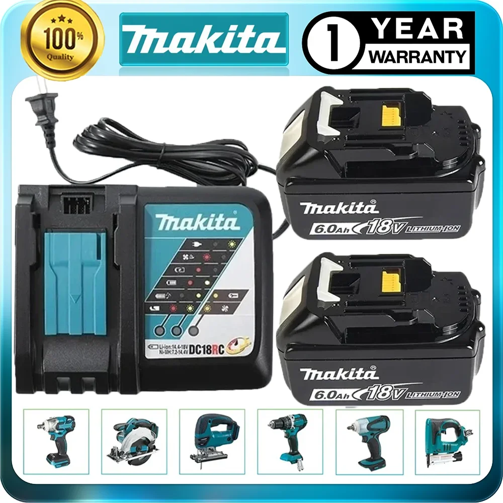 

100% Original Makita 18V Battery For Makita Drills 18V BL1830B BL1850B BL1850 BL1840 BL1860 BL1815 Replacement Lithium Battery