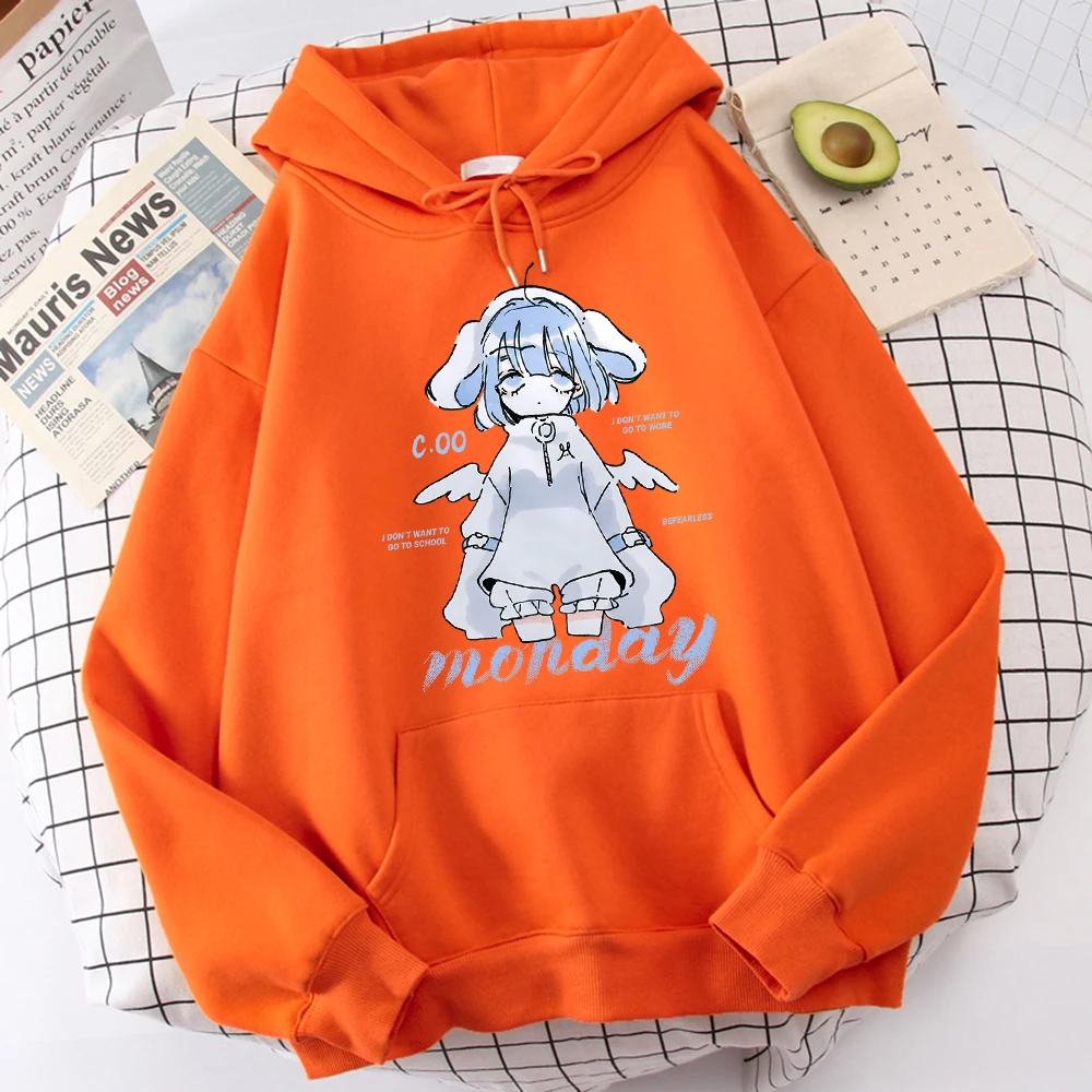 A Listless Monday For A Beautiful Girl Male Sweatshirt Comfort Chic Wei Clothing Motionstreetwear Youth Versatile Clothing