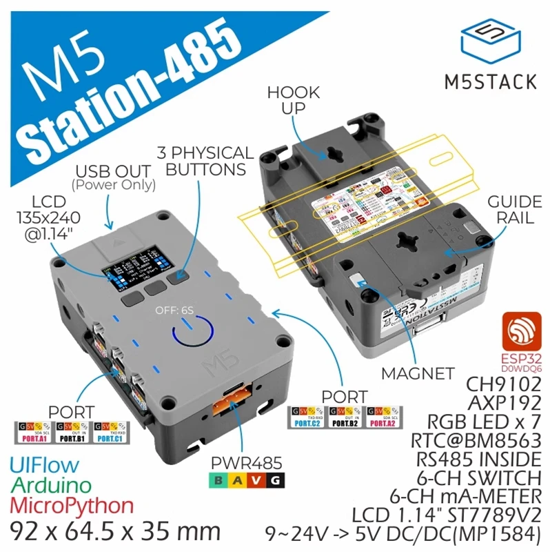 

M5Stack M5Station-485 Industrial control board programmable embedded controller ESP32 IoT