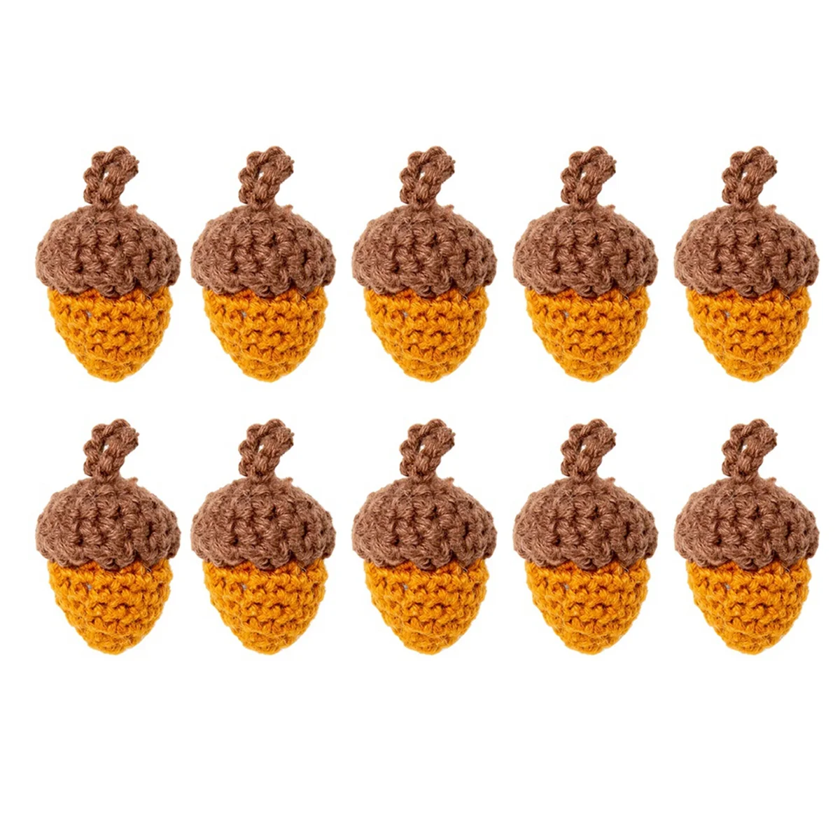 The New 10Pcs Handmade Yarn Crochet Pine Cones Acorns for DIY Keychain Bag Pendant Clothing Accessories