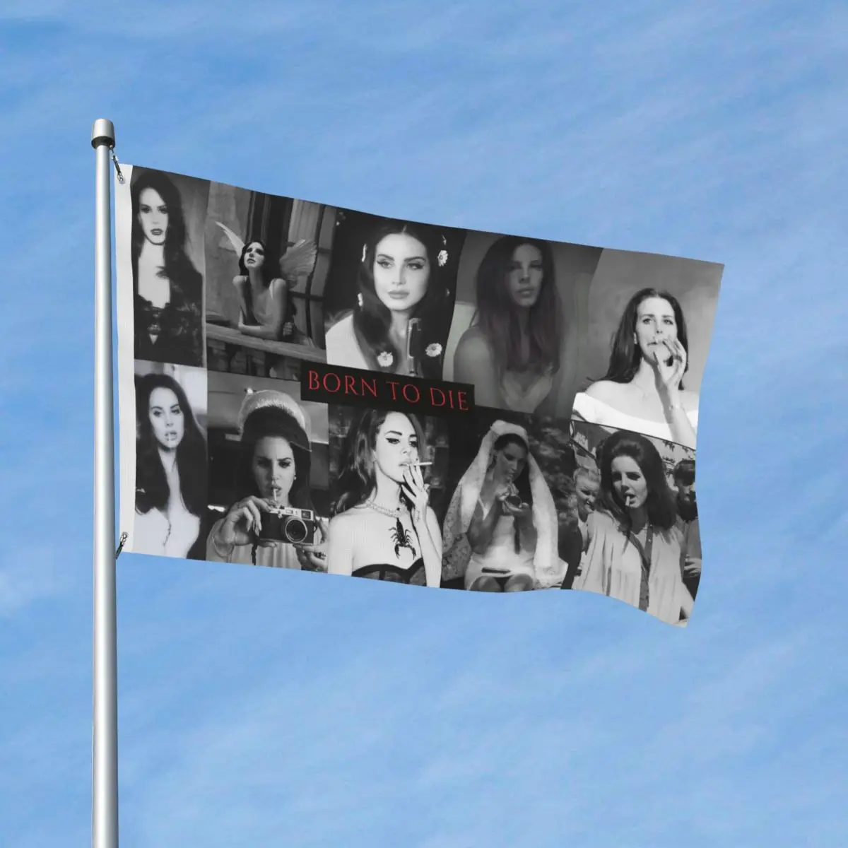 Lana Del Rey Collage Flag Indoor Outdoor Banner 2 Grommets Singer Decoration Fade Proof 2x3 3x5 4x6 FT Flags