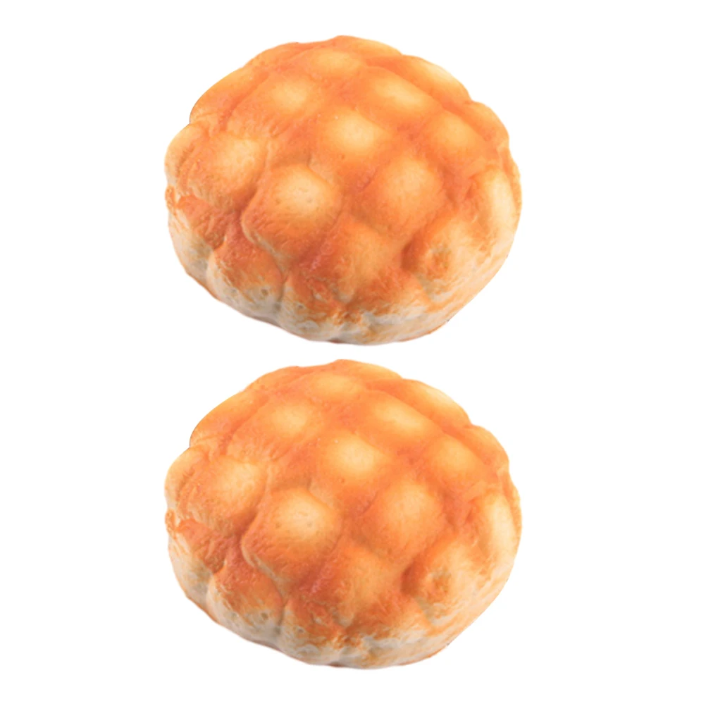 

2pcs Slow Rebound Bread Artificial Pu Decoration Realistic Simulation Faux French Loaf Fake Donut Shop Display Prop Educational