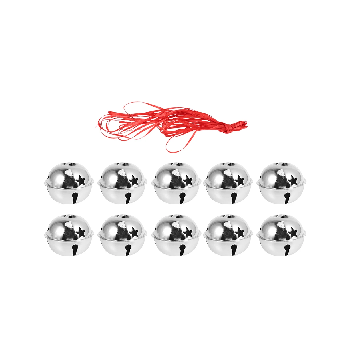 

10pcs Jingle Bells Set 4Cm Golden Christmas Bell Decorations Handmade Hollow Diy Accessories For Tree Wall Wreath Party