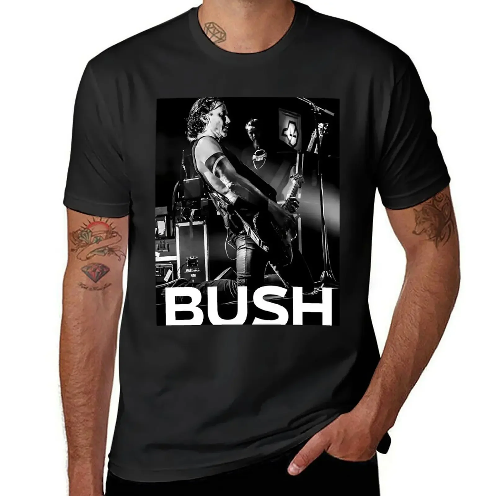 BUSH ROCK BAND - Bush Fan Edition - Nostalgic 90s T-shirt summer top plus sizes customs plain black t shirts men