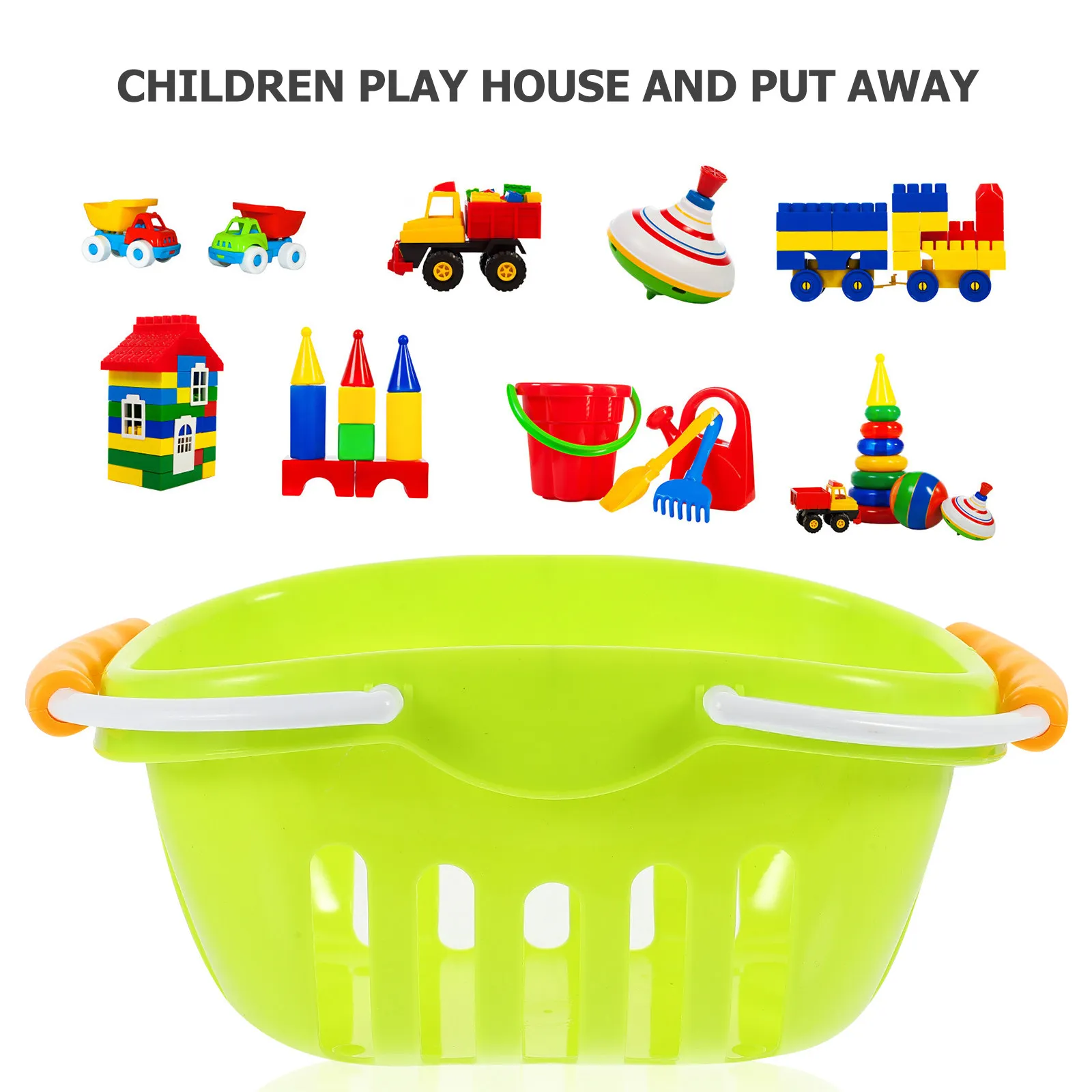 2 Cestas de Simulación de Carrito de Compras, Juguete Educativo de Aprendizaje Temprano para Juego de Roles y Almacenamiento