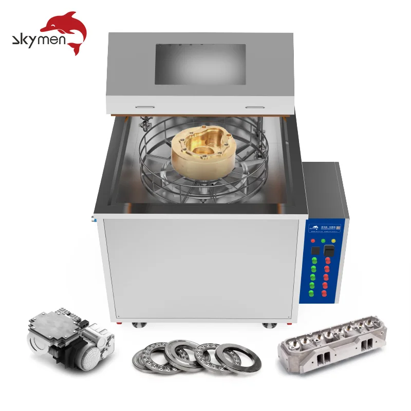 Automatic High Pressure Rotary Basket Spray Cleaner Closed-cycle Washing Plant 360° Jet Clean For Engine Block Industrial Parts