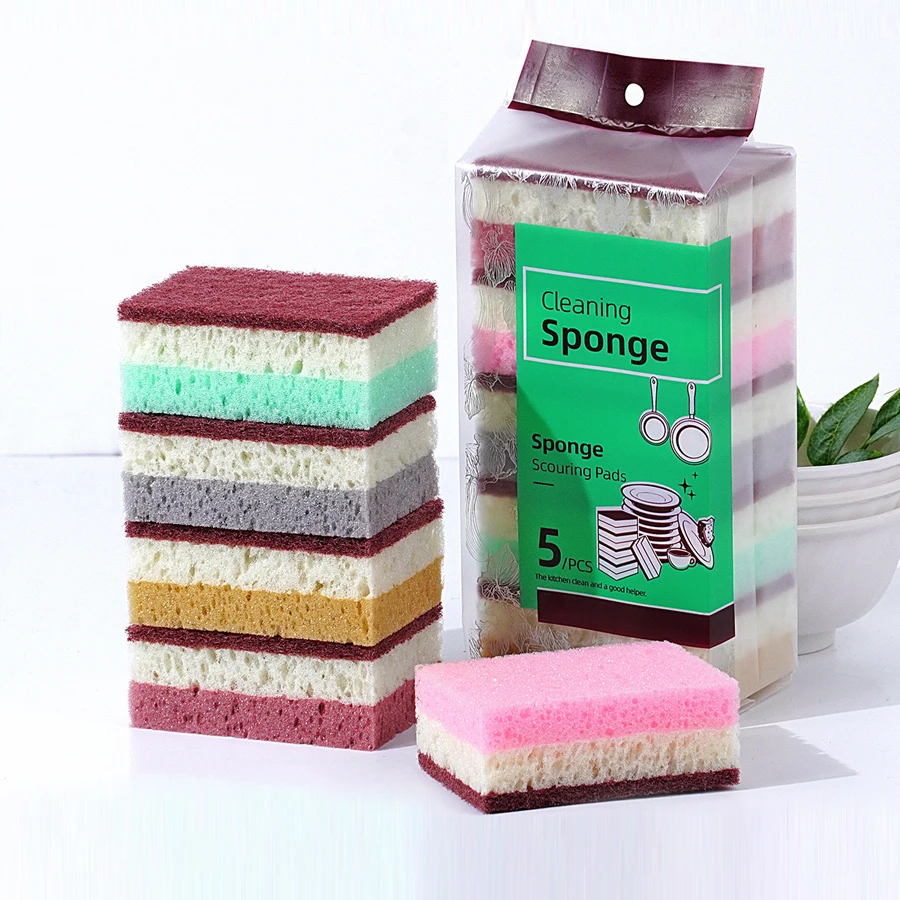 High density sponge cleaning cloth, dishwashing cloth, non greasy kitchen and catering supplies, sponge brush, pot and bowl