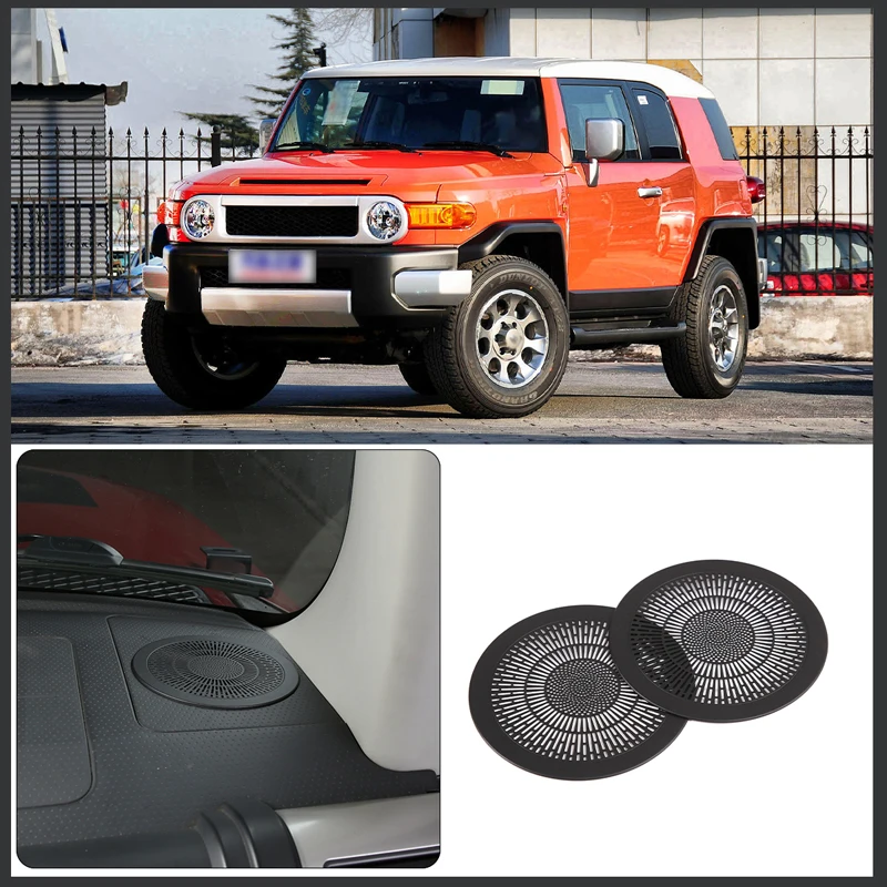 

For 2007-2021 Toyota F FJ Cruiser Stainless Steel Car Dashboard Speaker Mesh Cover Sticker Car Interior Accessories 2 Piece Set