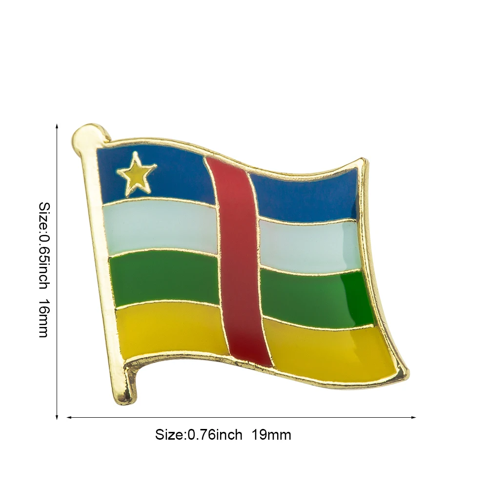 1-3-5-10-50-100pcs Central Africa Badge Brooch Natinal Lapel Pins Flag Lapel Pins Country Flag Badge